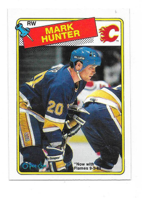 1988-89 OPC #187 Mark Hunter St Louis Blues gooni