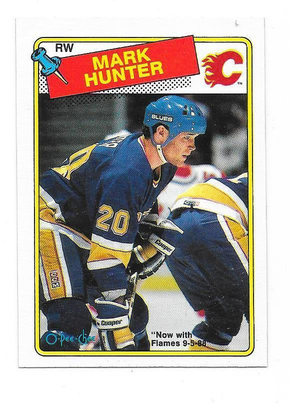 1988-89 OPC #187 Mark Hunter St Louis Blues gooni