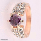 38 .. 10k Kulta Amethyst & Swarovski Crystal .. Sormus - pikkukuva 2