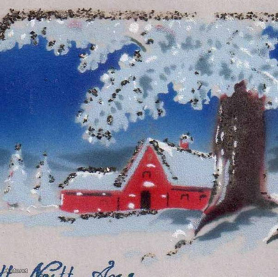 UPEA HILEINEN!! / Lumiset hongat ja punainen tupa. 1940-l.