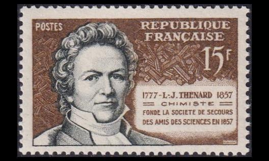 Ranska 1174 ** Kemisti Louis Jacques Thénard (1957)