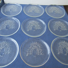 Humppilan Lasin Riikinkukko lasilautaset, 9 kpl - pikkukuva 1