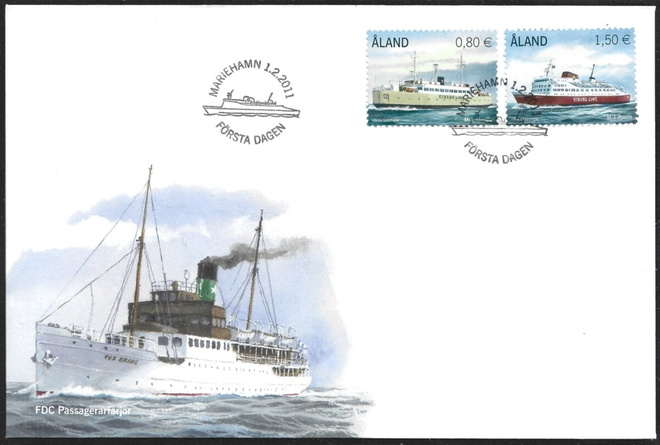 FDC Åland 2011  Matkustajalauttoja  LaPe ÅL 331-332