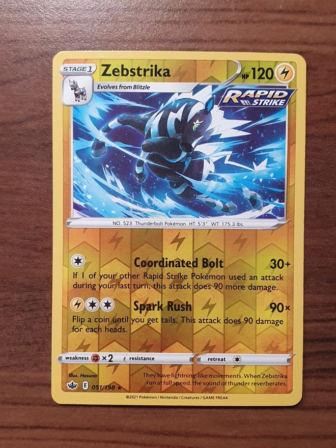 Pokemon Zebstrika 051/198 Reverse holo rare