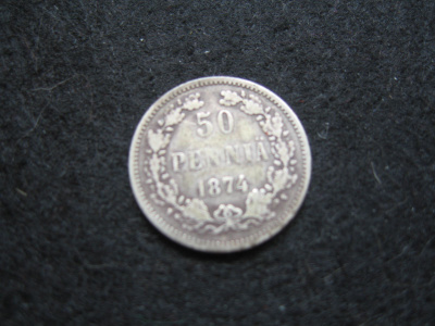 50 penniä 1874 - hopeaa