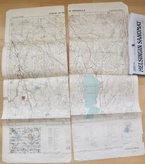 VANHA Armeijan Kartta Mommmila Hausjärvi 1944