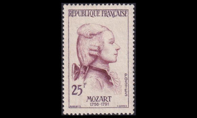 Ranska 1172 ** Merkkihenkilöitä 25 Fr Mozart (1957)
