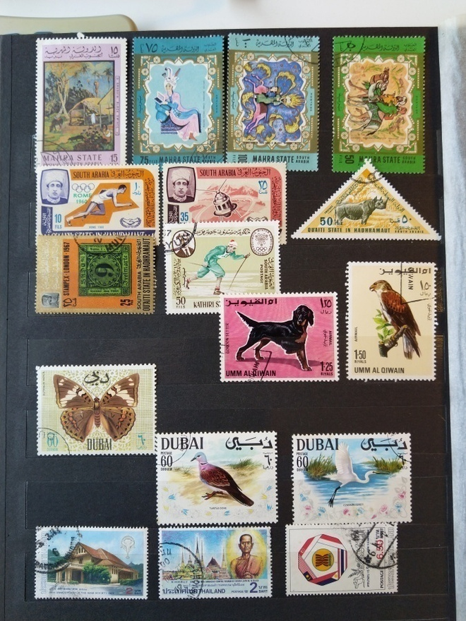 Arabia, Quwait, Dubai, Thaimaa postimerkkejä erä