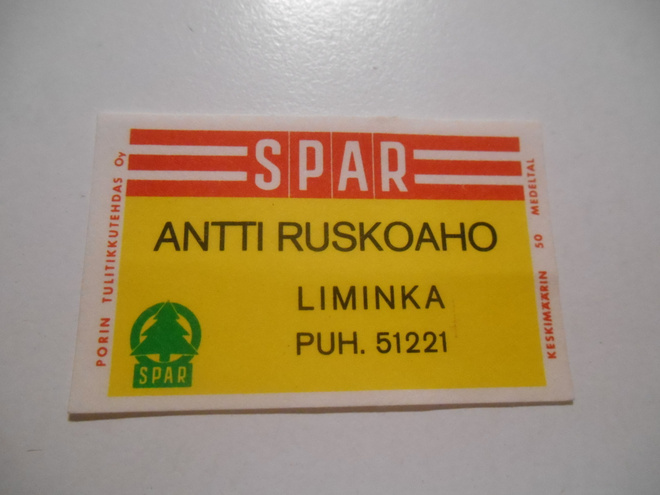 TT Etiketti SPAR Antti Ruskoaho Liminka
