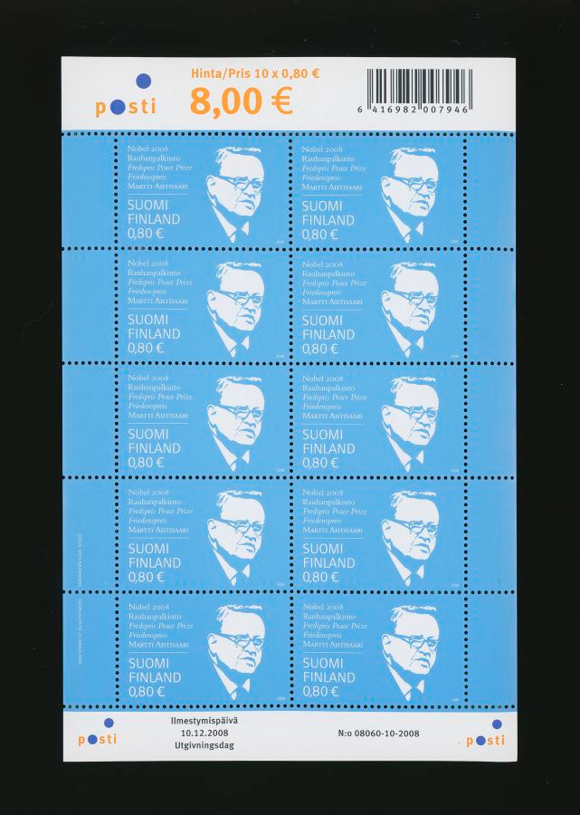 2008, Nobel rauhapalkinto - Martti Ahtisaari, arkki**