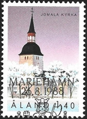 Åland 1988 Jomalan kirkko EP Lape 031 alareuna LOISTO