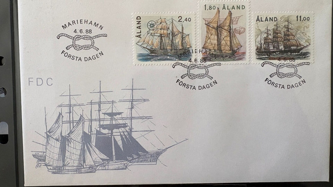 Ahvenanmaa 1988: Purjelaivoja FDC