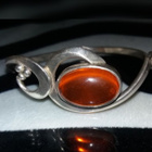 Vintage hopea Meripihka Amber rannekoru 60 luvulta - pikkukuva 5