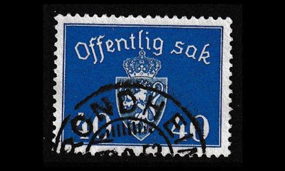 Norja 57 o Virkamerkki 40 öre sininen (1946)