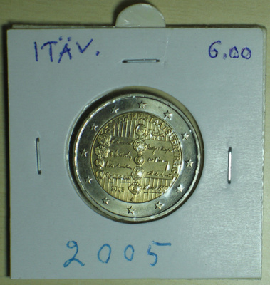 2005 ITÄVALTA 2 euro juhlaraha , valtiosopimus 50v