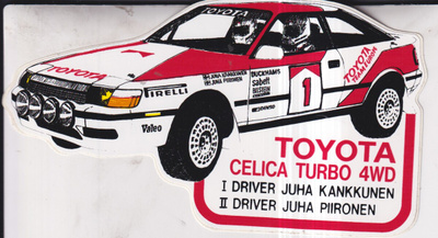 Juha Kankkunen, Juha Piironen. Toyota Celica. Tarra    e134