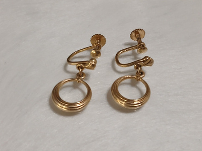 Amerikalainen Gold double korvakorut vintage
