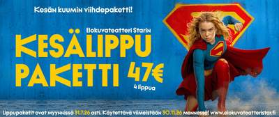Kesälippupaketti (4 lippua) elokuvateatteri Stariin