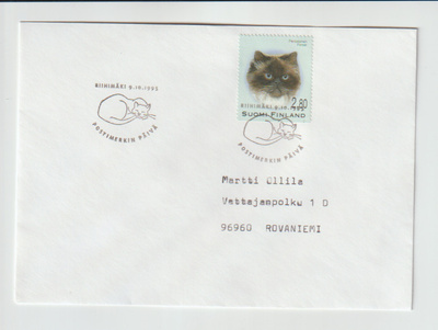 ERIKOISLEIMA ,9.10.1995, POSTIMERKIN PÄIVÄ; Riihimäki