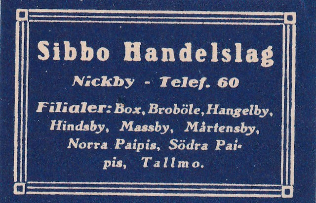 Nickby, Sibbo Handelslag   1/16