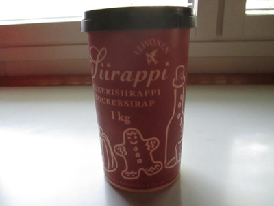 Siirappi  tölkki 1997 Sokerisiirappi 1 kg  Tyhjä