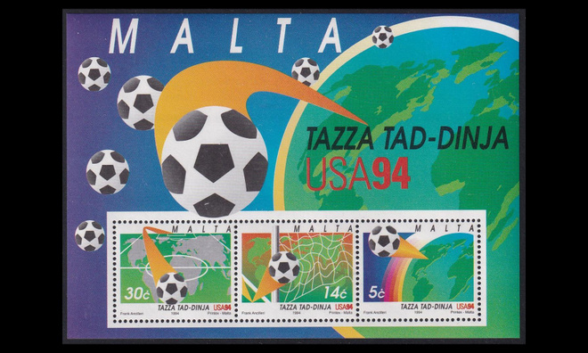 Malta 933-5BL14 ** Jalkapallon MM-kilpailut (1994)