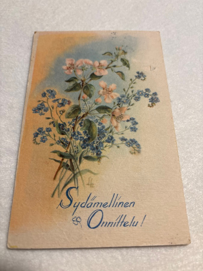 KUKKAKORTTI, Onnittelukortti 1940-luku