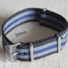 NATO - James Bond - tyylinen 22 mm musta/harm/sini ranneke - pikkukuva 3