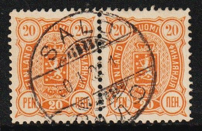 1895 20pennin Vaakuna-merkki pari, SALO-loistolla