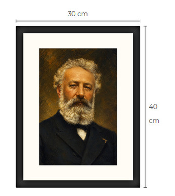 Uusi Jules Verne art print kehystetty 30 cm x 40 cm