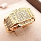 68 .. 18K Kulta Duble Crystal Korukivin .. Sormus - pikkukuva 1