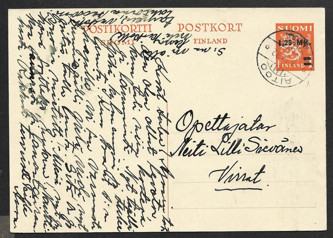 Postil. - Ehiö 1,25/1mk (LAPE 62) Aitoo 8.4.1932