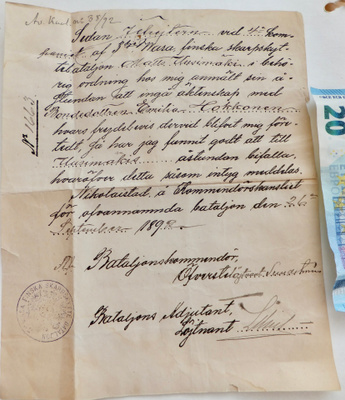Asiakirja 3. Suomalainen Tarkk'ampujapataljoona Vaasa 1892