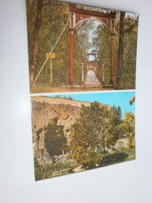 Eesti, Viljandi, riippusilta ja rauniot, vanh. väripk, 1982