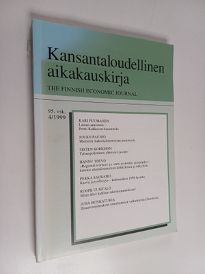 Kansantaloudellinen aikakauskirja 4/1999