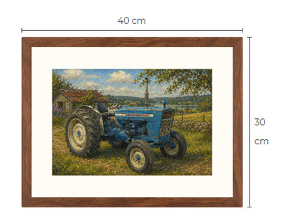 Uusi Ford 4000 traktori art print kehystetty 30 cm x 40 cm