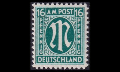 Bizone 25 ** Saksalainen paino 16 Pf (1945)