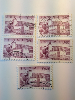 Malli 1963 Olavinlinna lila postimerkki 0,60 markka