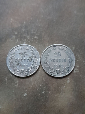 25 penniä 1909, 2kpl