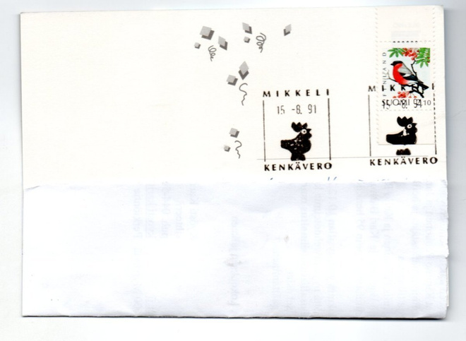 Mikkeli: Kenkävero  (erikoisleima 15.8.1991)
