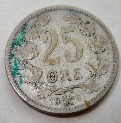Norja 25 öre 1902 Hopeaa