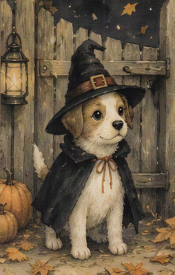 Koiralla halloween-asu