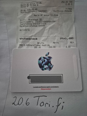 Apple Lahjakortti Arvo: 250€