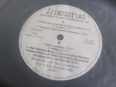 7" - Liimanarina - Maailman Tylsin Vittumaisuus