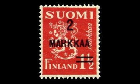202 ** Leijona lisäp. 2mk/1 1/2mk pun. (1937)