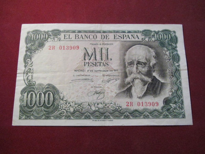 1000 pesetas 1971 Espanja-Spain