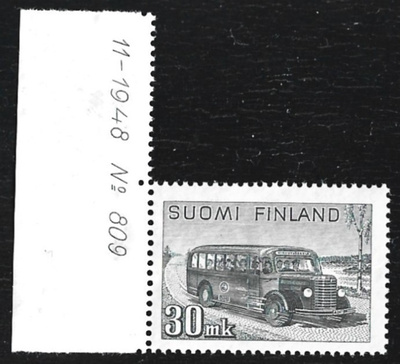 1947 M-30 Postiauto 30 mk harmaa ** Lape 327 a VSP Lm6