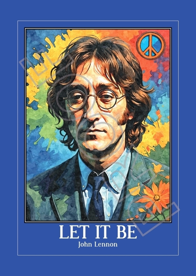 Uusi John Lennon taidejuliste koko A4