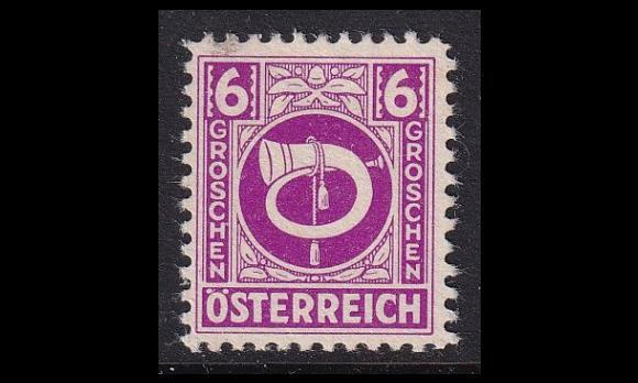 Itävalta 725 ** Käyttösarja Postitorvi 6 g (1945)
