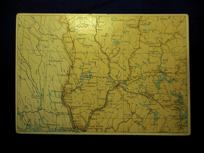 Karttakortti Tornio Kemi Rovaniemi  pv16 -1934 Jämsään